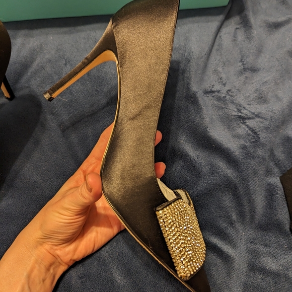 Kate Spade Viena Black Satin Heels - Picture 7 of 17